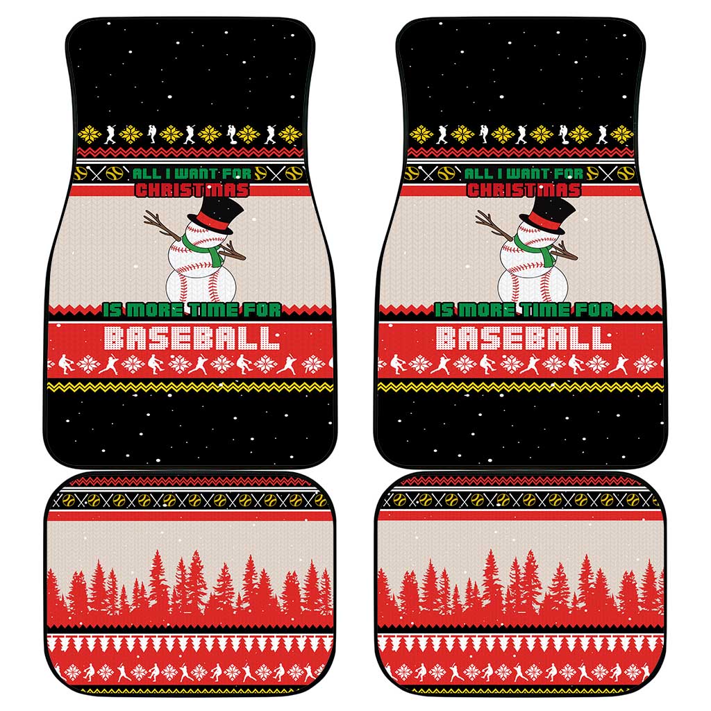 Is More Time for Baseball Design Car Mats with Baseball Snowman All I Want for Christmas - Wonder Print Shop