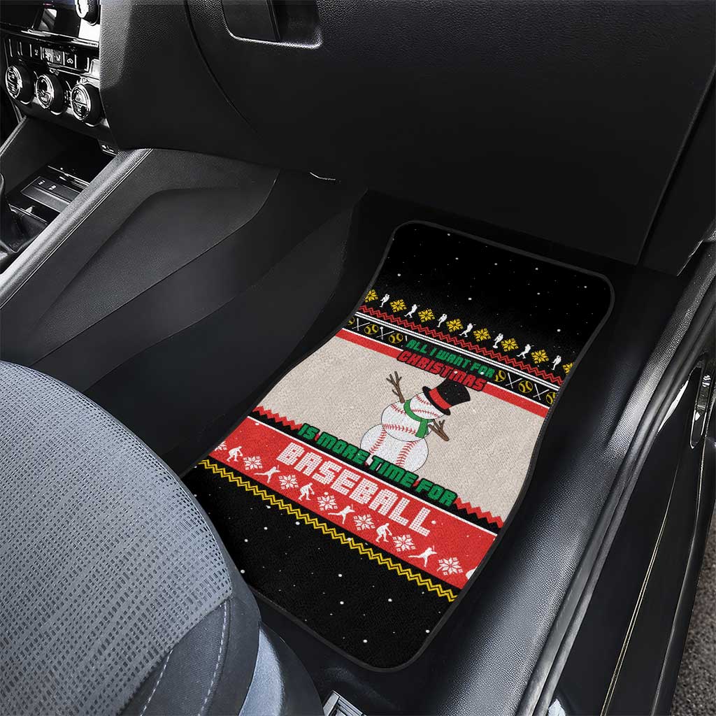 Is More Time for Baseball Design Car Mats with Baseball Snowman All I Want for Christmas - Wonder Print Shop