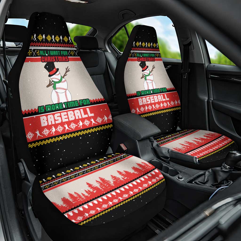 Is More Time for Baseball Design Car Seat Cover with Baseball Snowman All I Want for Christmas - Wonder Print Shop