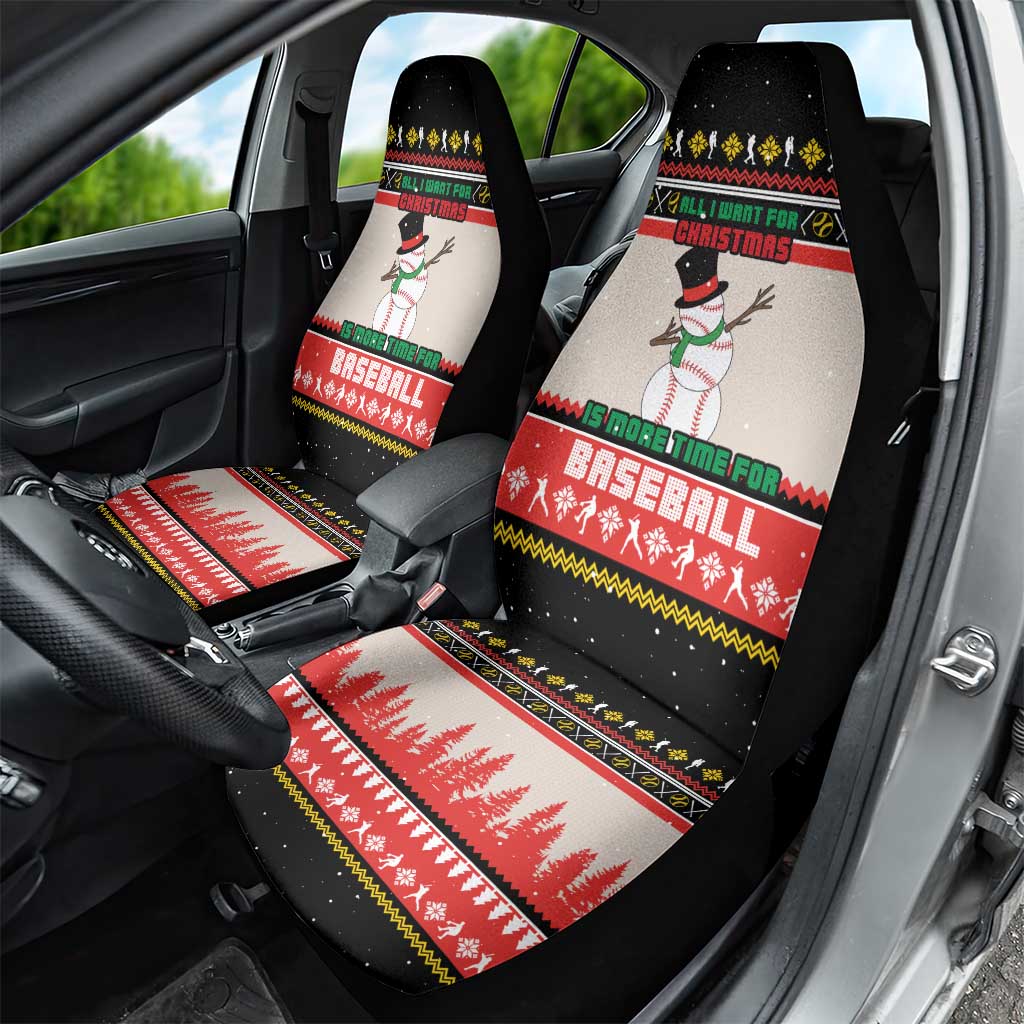 Is More Time for Baseball Design Car Seat Cover with Baseball Snowman All I Want for Christmas - Wonder Print Shop