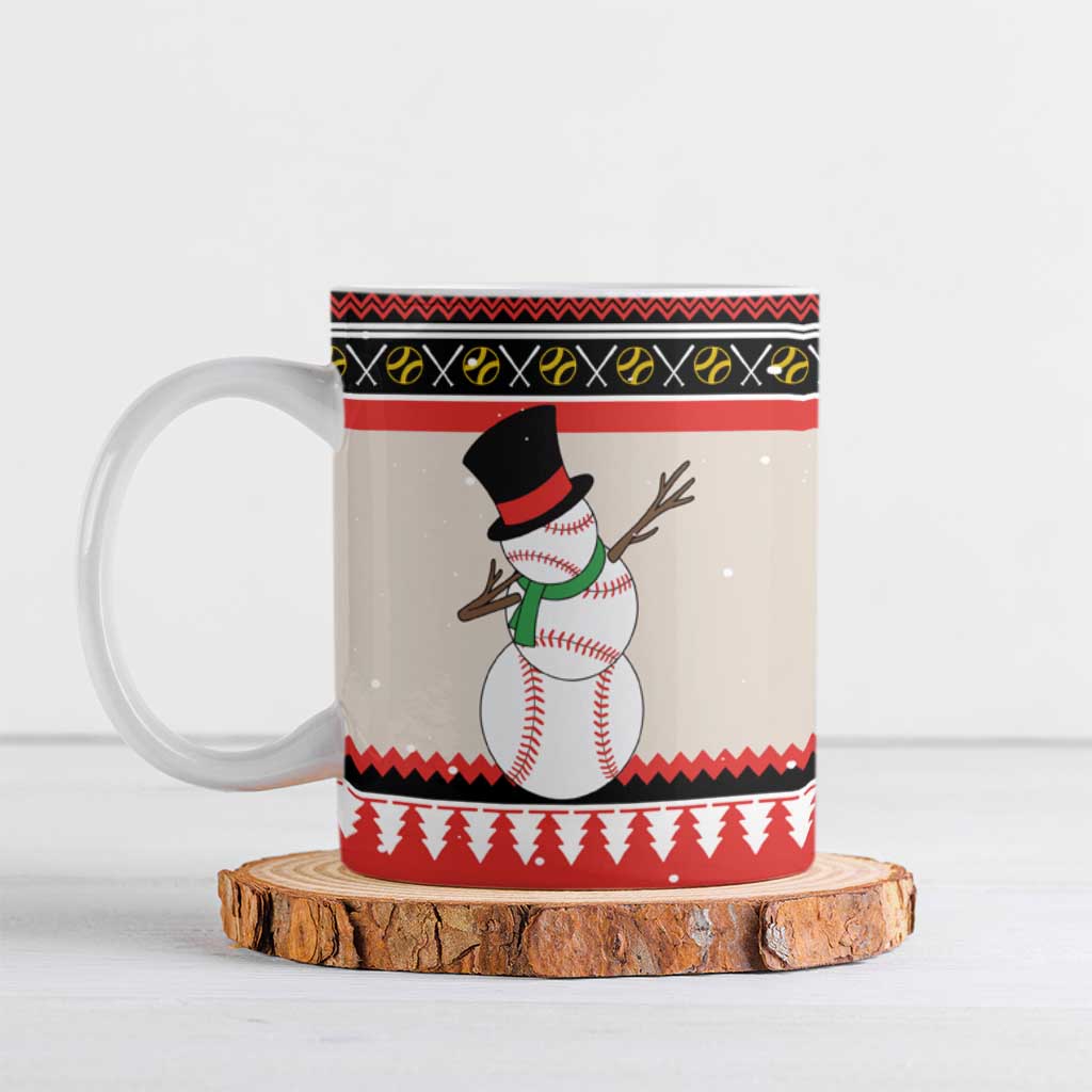 Is More Time for Baseball Design Ceramic Mug with Baseball Snowman All I Want for Christmas - Wonder Print Shop