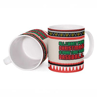 Is More Time for Baseball Design Ceramic Mug with Baseball Snowman All I Want for Christmas - Wonder Print Shop