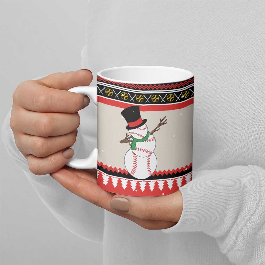 Is More Time for Baseball Design Ceramic Mug with Baseball Snowman All I Want for Christmas - Wonder Print Shop
