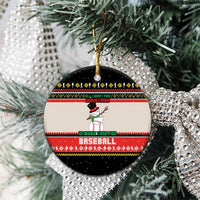 Is More Time for Baseball Design Ceramic Ornament with Baseball Snowman All I Want for Christmas - Wonder Print Shop