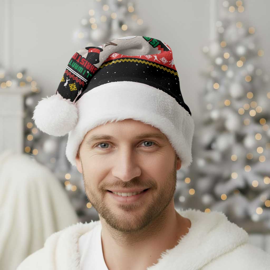 Is More Time for Baseball Design Christmas Santa Hat with Baseball Snowman All I Want for Christmas - Wonder Print Shop