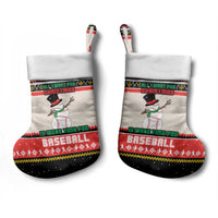 Is More Time for Baseball Design Christmas Stocking with Baseball Snowman All I Want for Christmas - Wonder Print Shop