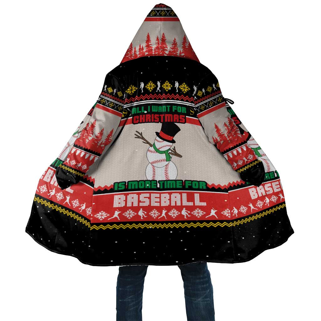 Is More Time for Baseball Design Cloak with Baseball Snowman All I Want for Christmas - Wonder Print Shop