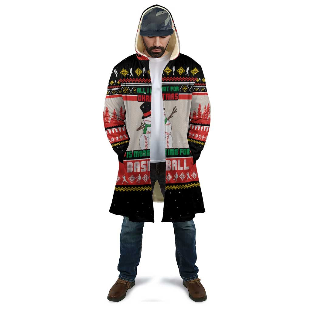 Is More Time for Baseball Design Cloak with Baseball Snowman All I Want for Christmas - Wonder Print Shop