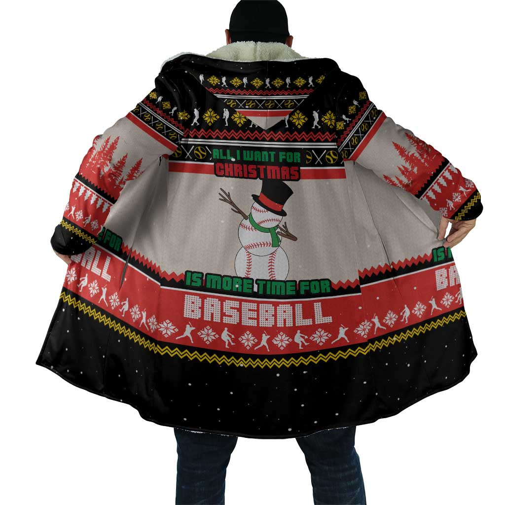 Is More Time for Baseball Design Cloak with Baseball Snowman All I Want for Christmas - Wonder Print Shop
