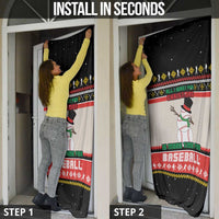 Is More Time for Baseball Design Door Cover with Baseball Snowman All I Want for Christmas - Wonder Print Shop