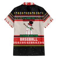 Is More Time for Baseball Design Family Matching Long Sleeve Bodycon Dress and Hawaiian Shirt with Baseball Snowman All I Want for Christmas - Wonder Print Shop
