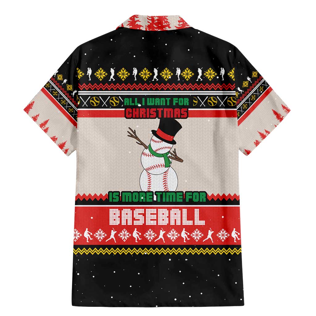 Is More Time for Baseball Design Family Matching Mermaid Dress and Hawaiian Shirt with Baseball Snowman All I Want for Christmas - Wonder Print Shop