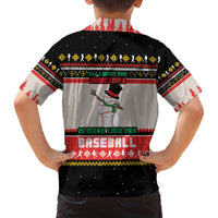 Is More Time for Baseball Design Family Matching Off The Shoulder Long Sleeve Dress and Hawaiian Shirt with Baseball Snowman All I Want for Christmas - Wonder Print Shop