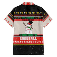 Is More Time for Baseball Design Family Matching Off The Shoulder Long Sleeve Dress and Hawaiian Shirt with Baseball Snowman All I Want for Christmas - Wonder Print Shop