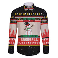 Is More Time for Baseball Design Family Matching Off The Shoulder Long Sleeve Dress and Hawaiian Shirt with Baseball Snowman All I Want for Christmas - Wonder Print Shop