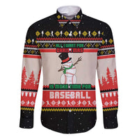 Is More Time for Baseball Design Family Matching Off Shoulder Maxi Dress and Hawaiian Shirt with Baseball Snowman All I Want for Christmas - Wonder Print Shop