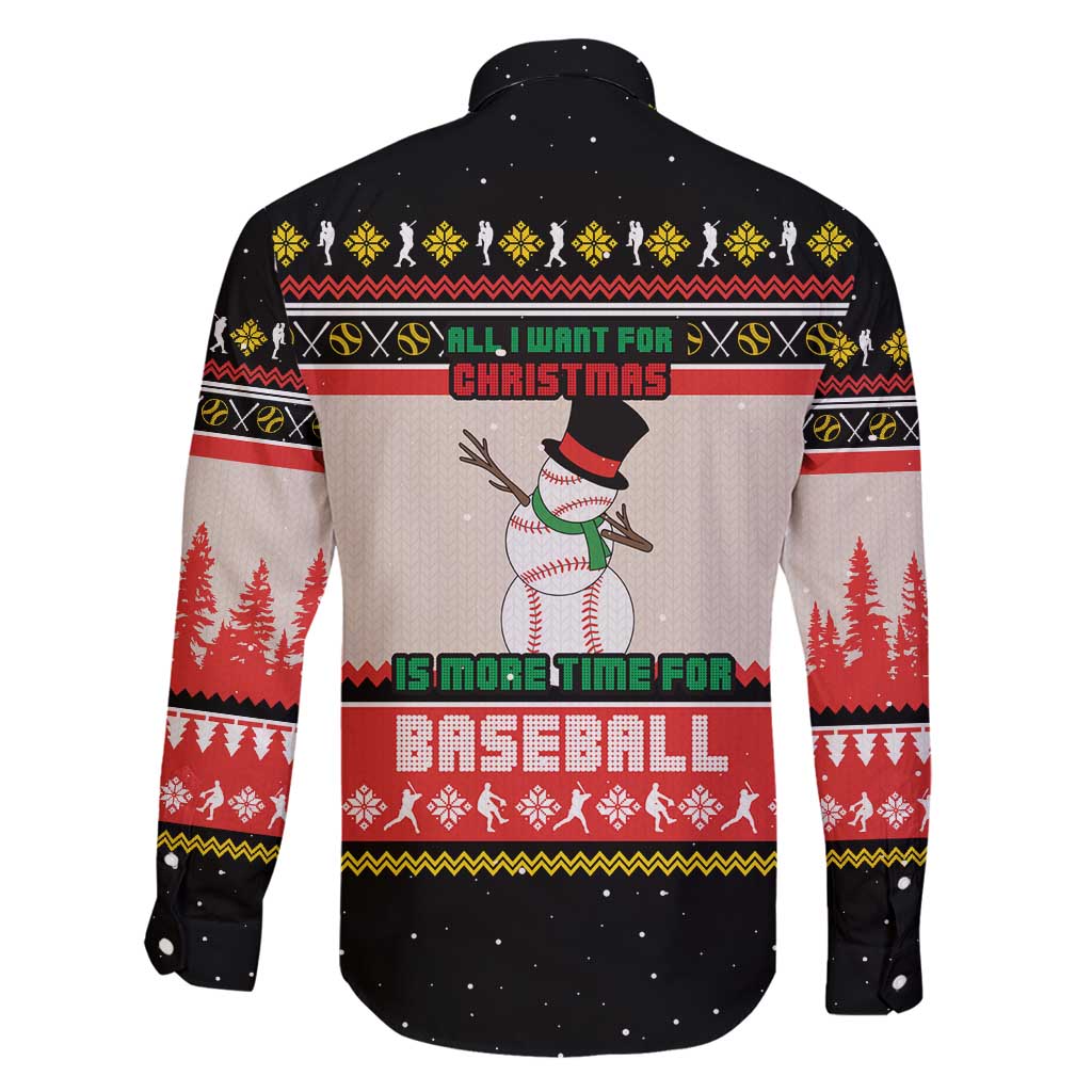 Is More Time for Baseball Design Family Matching Off Shoulder Maxi Dress and Hawaiian Shirt with Baseball Snowman All I Want for Christmas - Wonder Print Shop