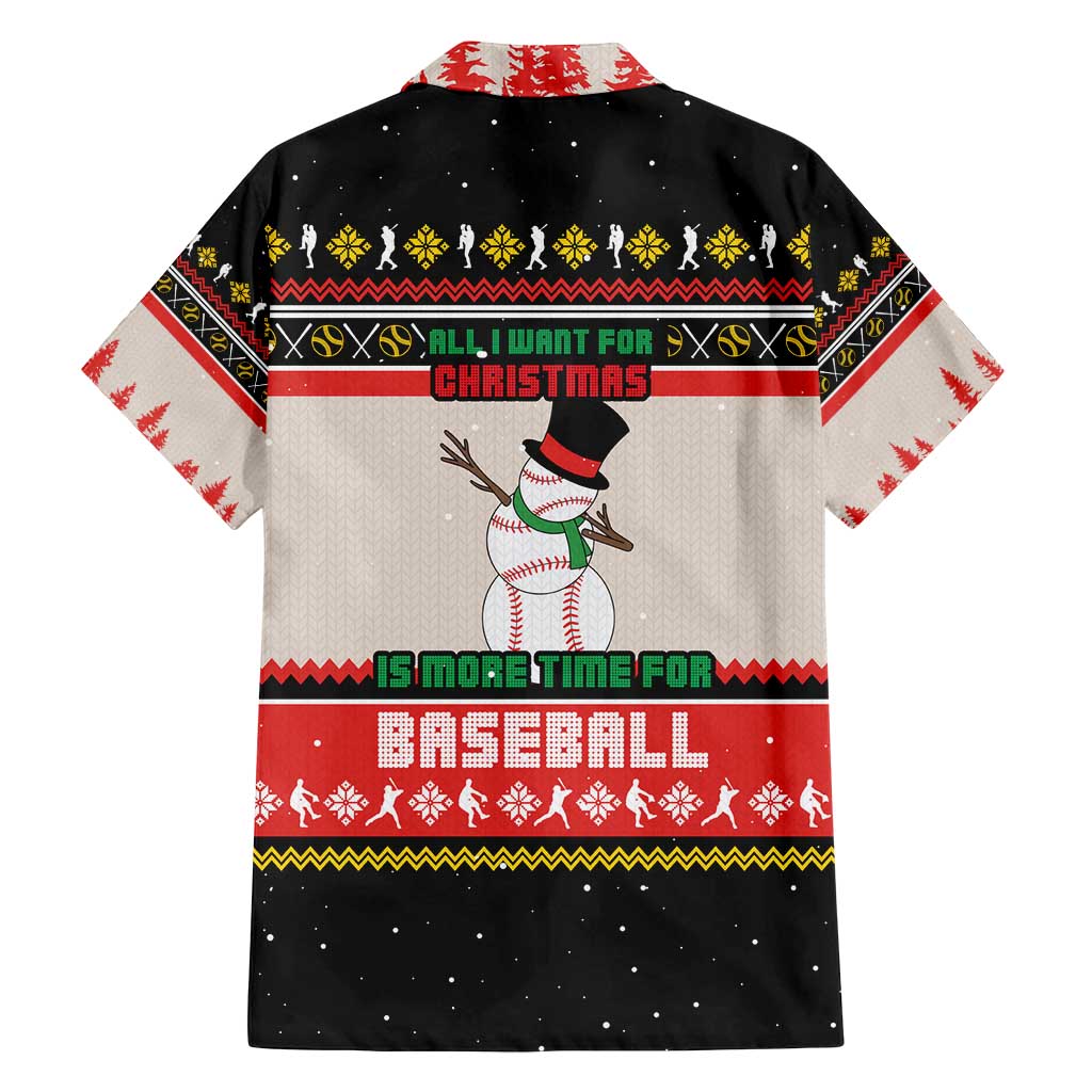Is More Time for Baseball Design Family Matching Puletasi and Hawaiian Shirt with Baseball Snowman All I Want for Christmas - Wonder Print Shop
