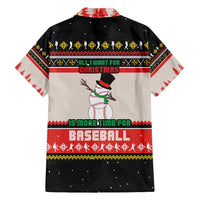 Is More Time for Baseball Design Family Matching Short Sleeve Bodycon Dress and Hawaiian Shirt with Baseball Snowman All I Want for Christmas - Wonder Print Shop