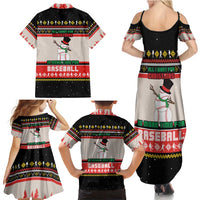 Is More Time for Baseball Design Family Matching Summer Maxi Dress and Hawaiian Shirt with Baseball Snowman All I Want for Christmas - Wonder Print Shop