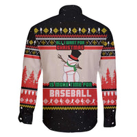 Is More Time for Baseball Design Family Matching Tank Maxi Dress and Hawaiian Shirt with Baseball Snowman All I Want for Christmas - Wonder Print Shop