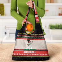 Is More Time for Baseball Design Grocery Bag with Baseball Snowman All I Want for Christmas - Wonder Print Shop
