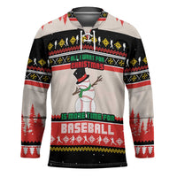 Is More Time for Baseball Design Hockey Jersey with Baseball Snowman All I Want for Christmas - Wonder Print Shop