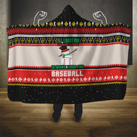Is More Time for Baseball Design Hooded Blanket with Baseball Snowman All I Want for Christmas - Wonder Print Shop