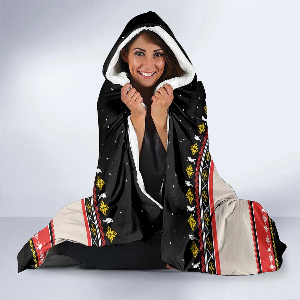 Is More Time for Baseball Design Hooded Blanket with Baseball Snowman All I Want for Christmas - Wonder Print Shop