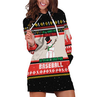 Is More Time for Baseball Design Hoodie Dress with Baseball Snowman All I Want for Christmas - Wonder Print Shop