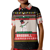Is More Time for Baseball Design Kid Polo Shirt with Baseball Snowman All I Want for Christmas - Wonder Print Shop