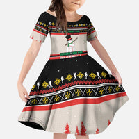 Is More Time for Baseball Design Kid Short Sleeve Dress with Baseball Snowman All I Want for Christmas - Wonder Print Shop