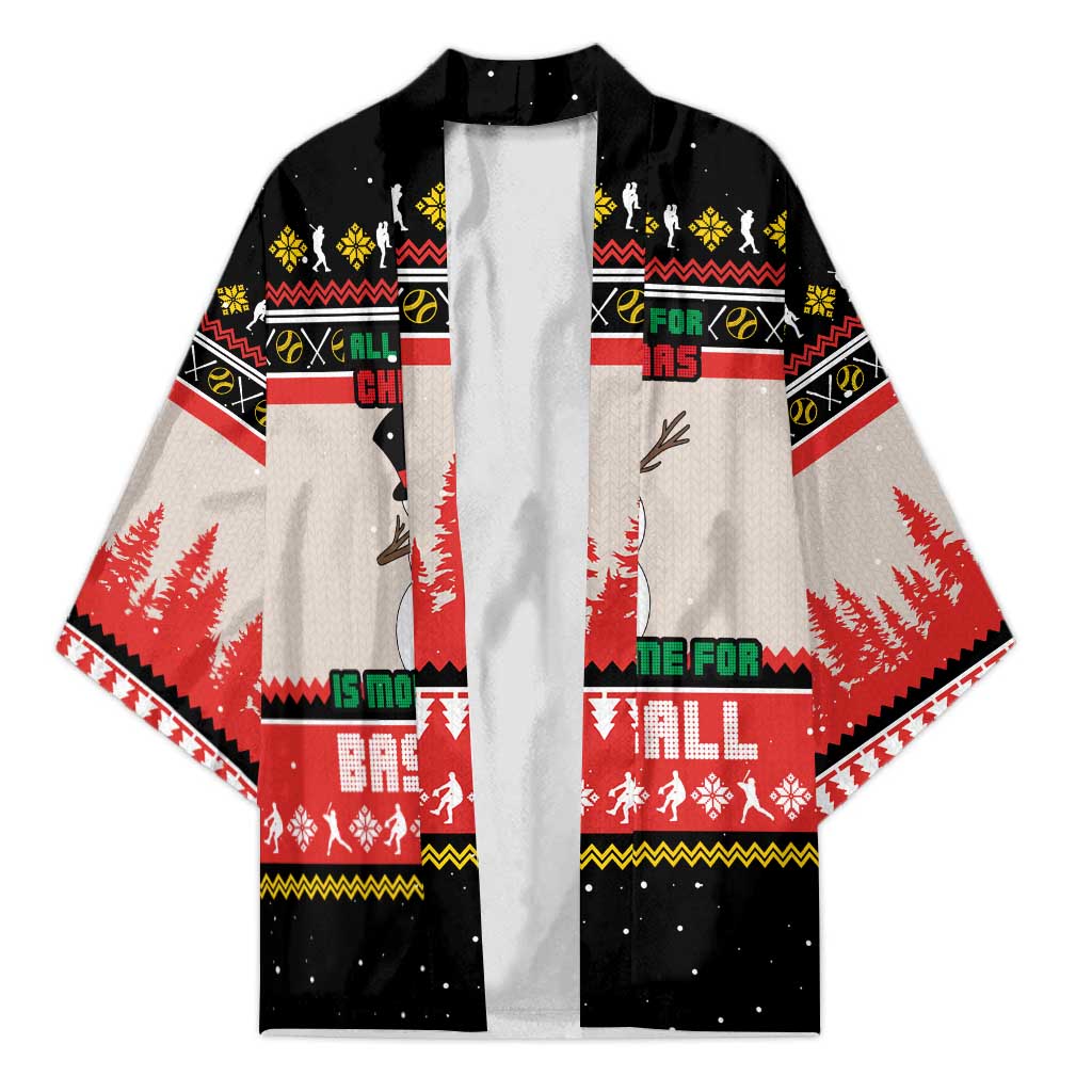 Is More Time for Baseball Design Kimono with Baseball Snowman All I Want for Christmas - Wonder Print Shop