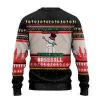 Is More Time for Baseball Design Ugly Christmas Sweater with Baseball Snowman All I Want for Christmas - Wonder Print Shop