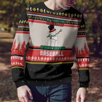 Is More Time for Baseball Design Ugly Christmas Sweater with Baseball Snowman All I Want for Christmas - Wonder Print Shop