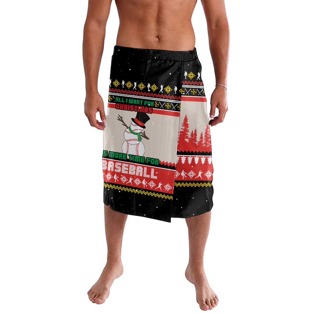 Is More Time for Baseball Design Lavalava with Baseball Snowman All I Want for Christmas - Wonder Print Shop