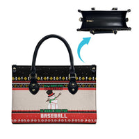 Is More Time for Baseball Design Leather Bag with Baseball Snowman All I Want for Christmas - Wonder Print Shop