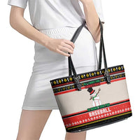 Is More Time for Baseball Design Leather Tote Bag with Baseball Snowman All I Want for Christmas - Wonder Print Shop