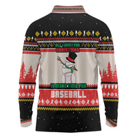 Is More Time for Baseball Design Long Sleeve Polo Shirt with Baseball Snowman All I Want for Christmas - Wonder Print Shop
