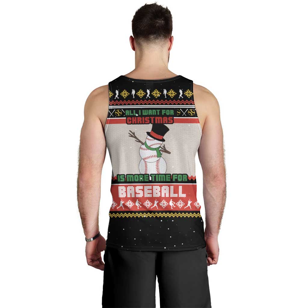 Is More Time for Baseball Design Men Tank Top with Baseball Snowman All I Want for Christmas - Wonder Print Shop