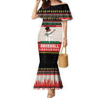 Is More Time for Baseball Design Mermaid Dress with Baseball Snowman All I Want for Christmas - Wonder Print Shop