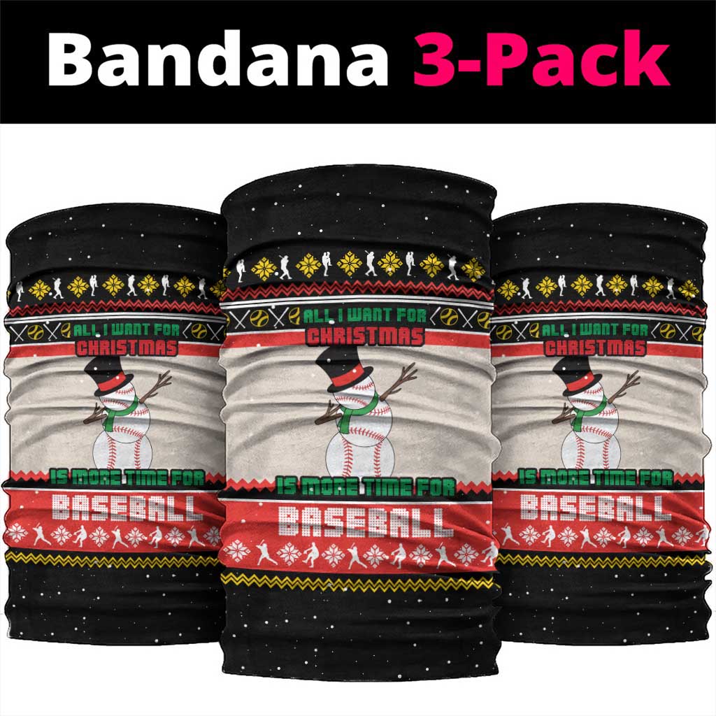 Is More Time for Baseball Design Neck Gaiter with Baseball Snowman All I Want for Christmas - Wonder Print Shop