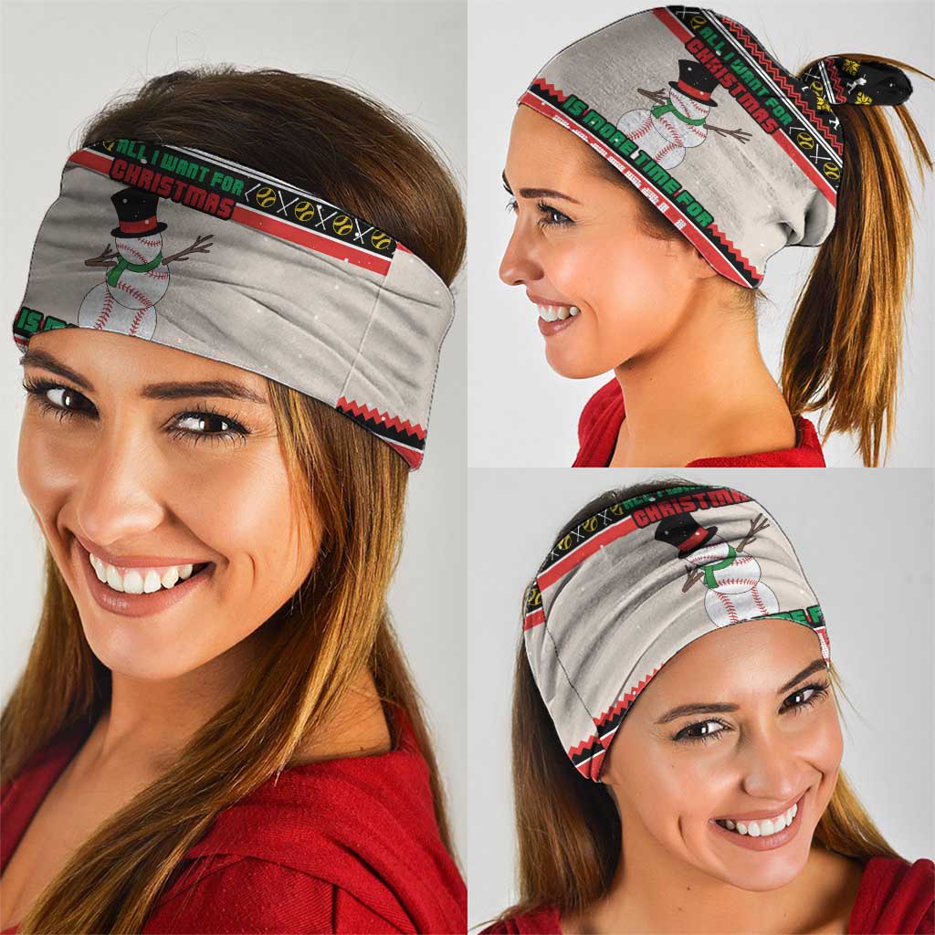 Is More Time for Baseball Design Neck Gaiter with Baseball Snowman All I Want for Christmas - Wonder Print Shop