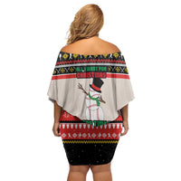 Is More Time for Baseball Design Off Shoulder Short Dress with Baseball Snowman All I Want for Christmas - Wonder Print Shop