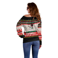 Is More Time for Baseball Design Off Shoulder Sweater with Baseball Snowman All I Want for Christmas - Wonder Print Shop