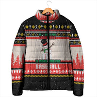 Is More Time for Baseball Design Padded Jacket with Baseball Snowman All I Want for Christmas - Wonder Print Shop