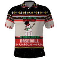 Is More Time for Baseball Design Polo Shirt with Baseball Snowman All I Want for Christmas - Wonder Print Shop