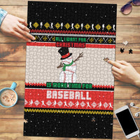 Is More Time for Baseball Design Puzzle with Baseball Snowman All I Want for Christmas - Wonder Print Shop