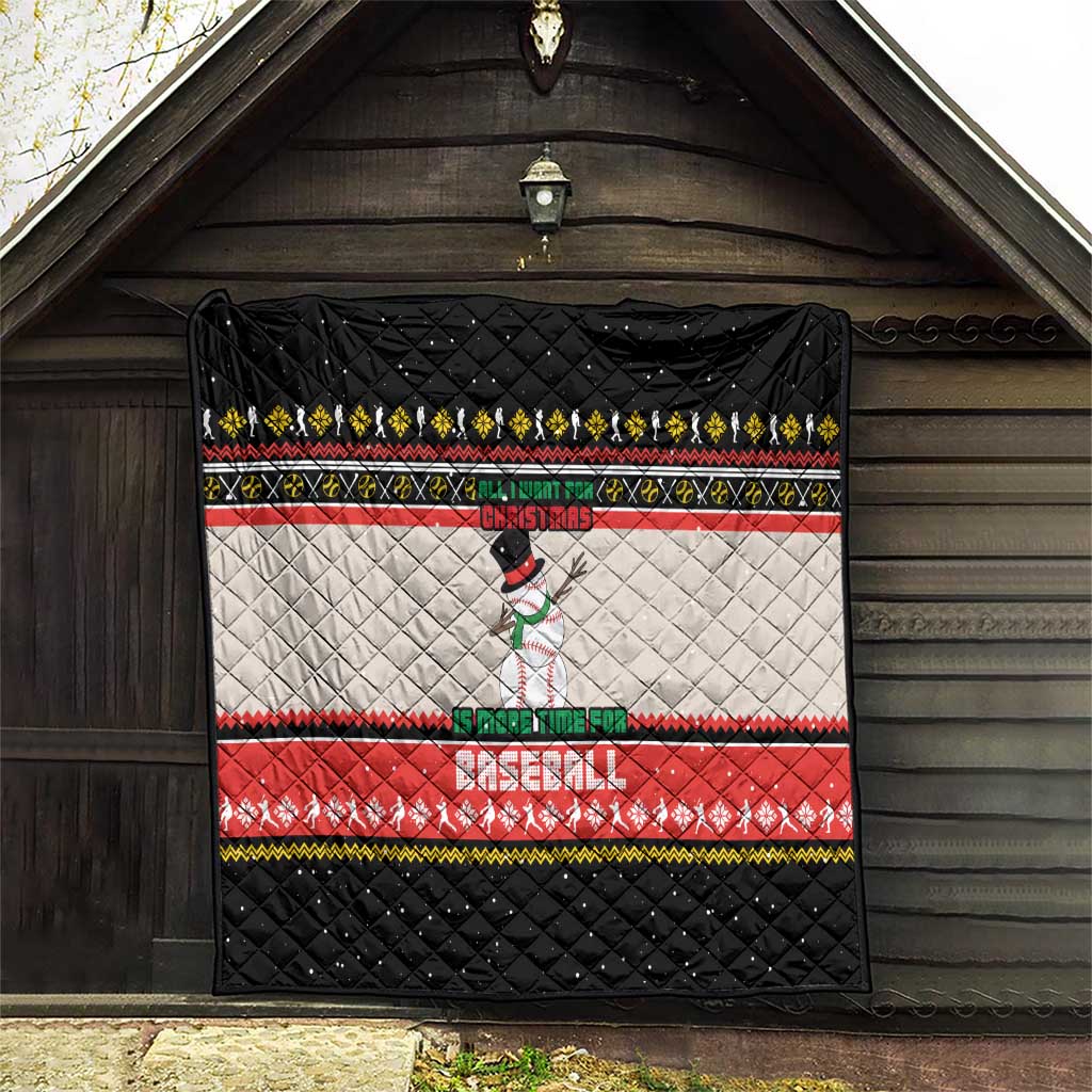Is More Time for Baseball Design Quilt with Baseball Snowman All I Want for Christmas - Wonder Print Shop