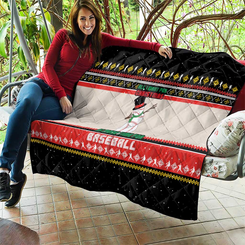 Is More Time for Baseball Design Quilt with Baseball Snowman All I Want for Christmas - Wonder Print Shop